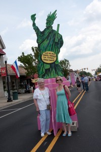 Mom and Barb stand for liberty! and pierogi.